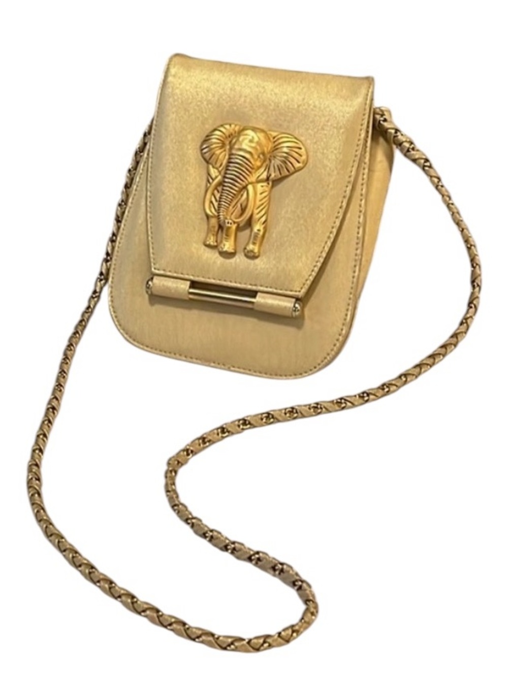 Vintage Women’s Nima Goldtone Elephant 80s 90s Small Crossbody Bag Purse